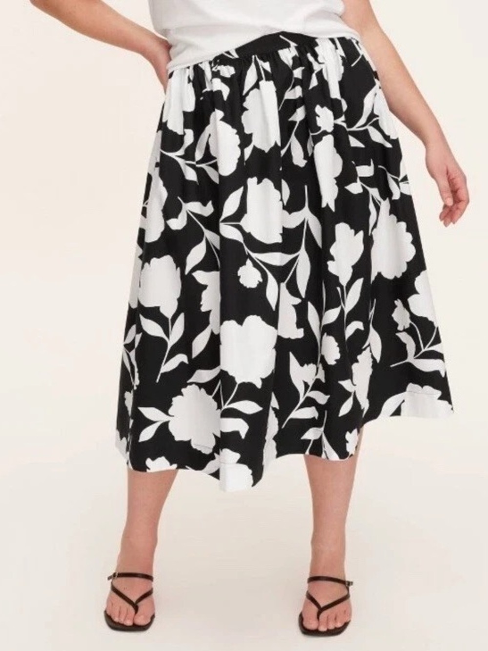 Kate Spade Black and White Floral Maxi Skirt